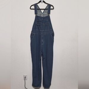 Brazos Men's Blue Denim Premium Chore Western Barn Work Series Overalls Size L